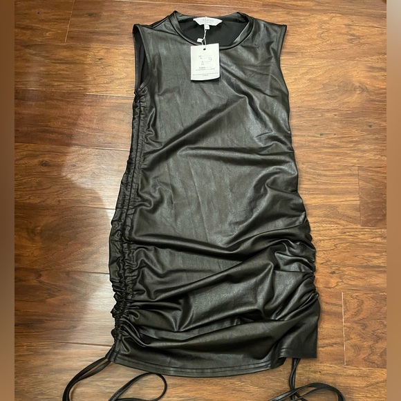 NWT Ramisu Faux Leather Cinch Dress Size S - Picture 1 of 4